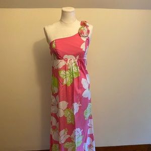 Lilly Pulitzer Floral One Shoulder Maxi